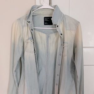 American eagle button up denim shacket